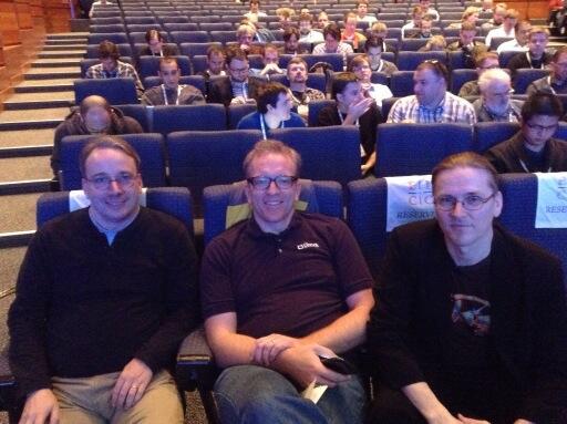 mikko_2018's tweet image. Hanging out at #LinuxCon with Linus Torvalds and Dirk Hohndel.