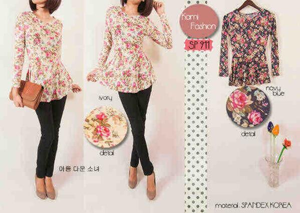 Peplum Flowery_mat: spandex korea_ecer@68rb