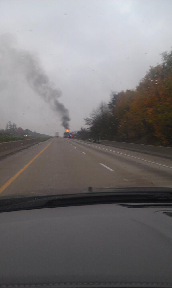 Car Carrier on Fire on I69 SB WOWO News/Talk 92.3 FM, 1190 AM, 107.5