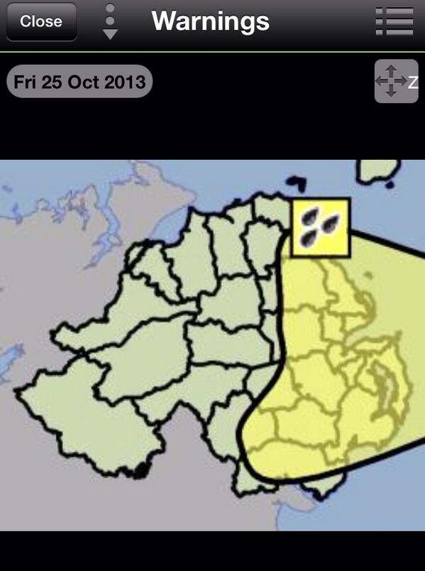 BBCNITravel's tweet photo. An early warning for your commute on Friday, rain &amp; risk of flooding, thanks @barrabest  http://t.co/r59QmWroa3