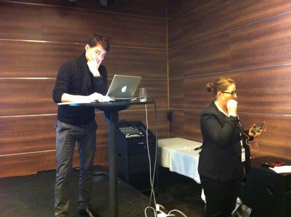 #DTTT 's @mona_wagner and @jngregori about to go on stage for their #transmedia #storytelling workshop! #DTCNorway