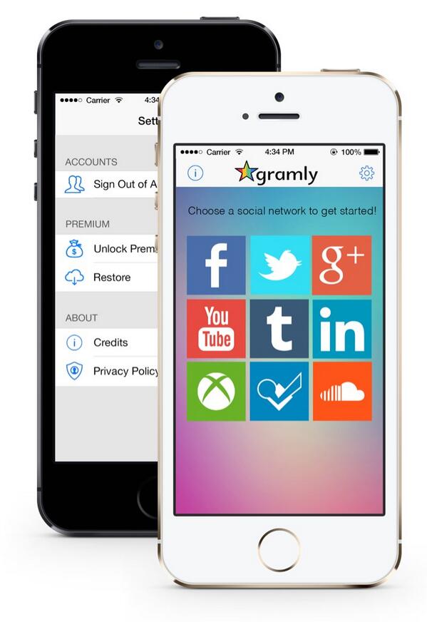 Gramly for iPhone tweet media