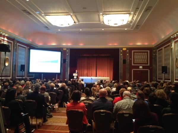 CollegeBoard's tweet photo. Sandy Baum speaks to a packed audience about Trends in #HigherEd at #CBForum2013. #edchat #education http://t.co/XJLc8pDwUH