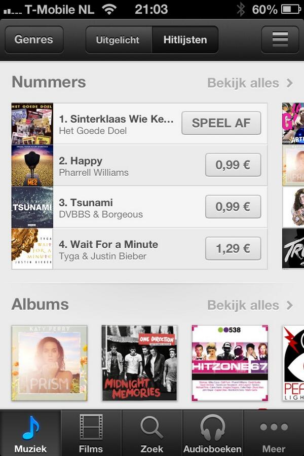 Yes!! Het is gelukt! <a href="/henkwestbroek/">henk westbroek</a> <a href="/HenkTemming/">Henk Temming</a> op nr 1 bij iTunes! Natuurlijk #zwartepiet wie kent 'm niet