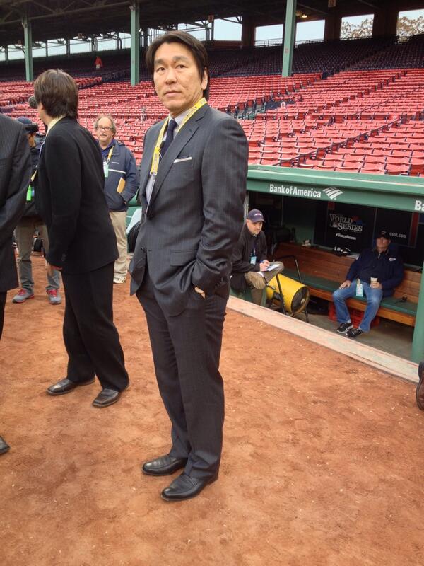 MikeSilvermanBB's tweet photo. Pic: Hideki Matsui back at Fenway. http://t.co/vStxAgkzkj
