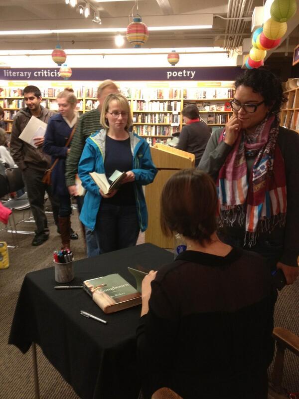 LiveAtRandom's tweet image. @LiveAtRandom Fans lining up for a #LONGBOURN book signing.... look!  That's Marta from #BooktopiaWA http://t.co/wvlu94xNBL”