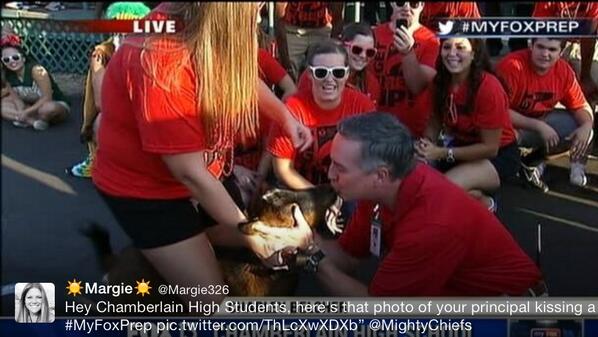 The students raised money for the American Heart Assoc. and the winning administrator was Principal Tommy Morrill!