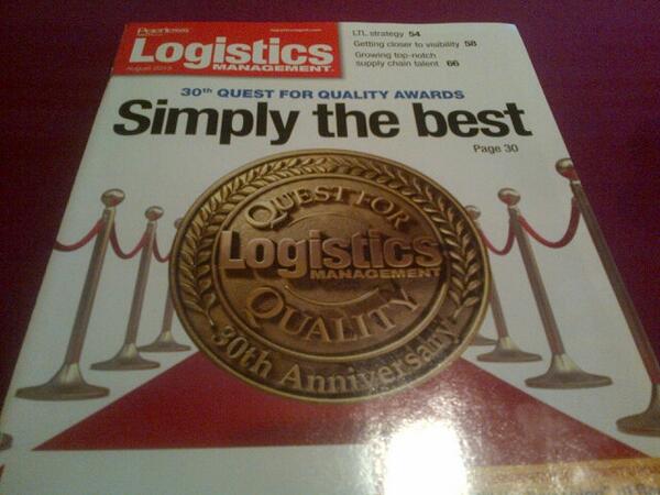 UPS's tweet photo. Nice! :) RT @PenskeNews: Simply the Best! Cover of @LogisticsMgmt Quest for Quality Awards #CSCMP2013 http://t.co/RNkbPx4OCx
