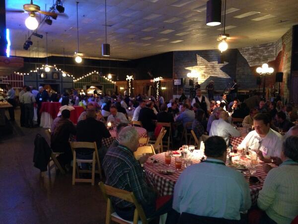 FiberMarkChris's tweet photo. I am enjoying my Texas style dining at #PPCDallas2013 wondering how many boxes all of these companies make? http://t.co/o1CZS7hslK