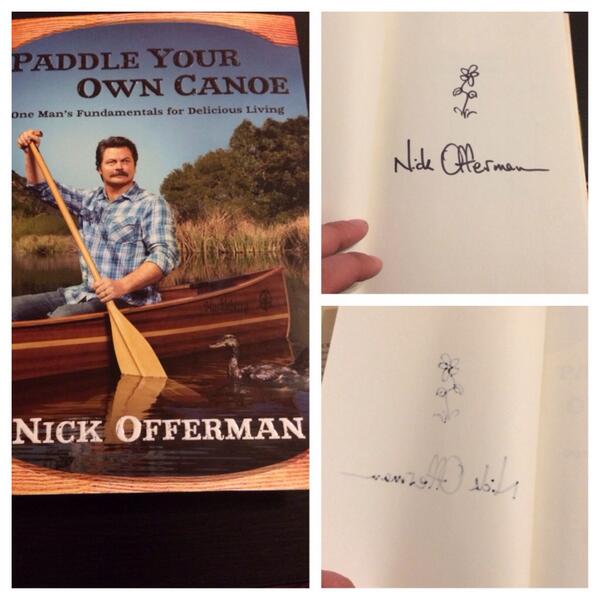 Kimboslyce89's tweet photo. I'm so excited! @MikeSmith89 got me this signed by @Nick_Offerman http://t.co/r6qKEaNdQT