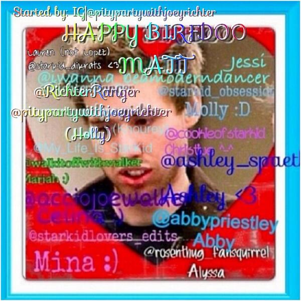 RichterRanger's tweet photo. Happy Birthday Matt! @TeamStarKid http://t.co/CyjGqChObO