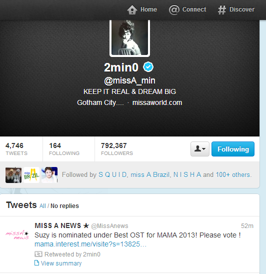 depleterbhargav's tweet photo. Min supporting Suzy by RTing @MissAnews tweet #minzy #Suzin http://t.co/nsYmspkoLQ
