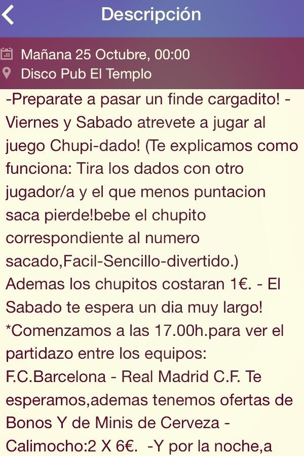 DiscoPubTemplo's tweet photo. Mira lo que tenemos preparado para este finde: (1/2) http://t.co/7tQzAllAs9