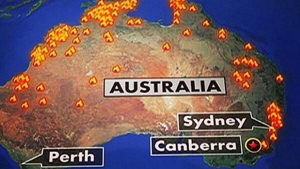 Shift_Sync's tweet image. Haha someone needs a geography lesson. Relax half of #Australia isn't on fire "@NSWRFS: nswrfs #nswfires http://t.co/gLFiSKyQp0”