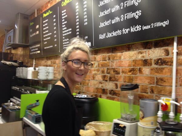 Cafefuel's tweet photo. Jodie preparing today's panini's http://t.co/kAZbRHafSY