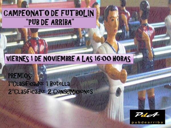 Azor05's tweet photo. CAMPEONATO DE FUTBOLIN VIERNES 1 DE NOVIEMBRE http://t.co/Ame4RRCo0y