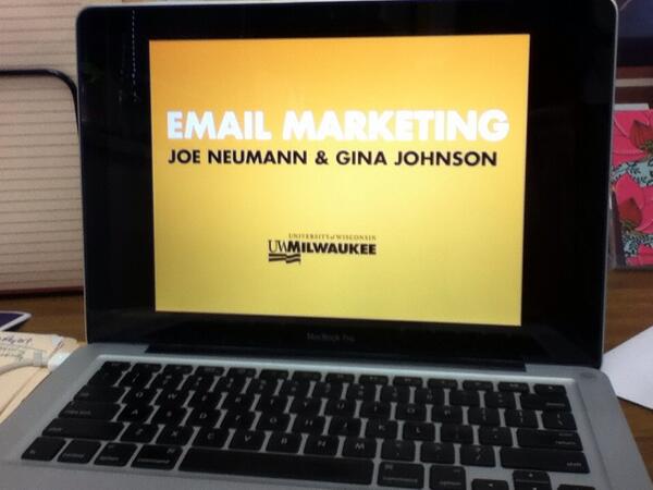 missginajohnson's tweet photo. Getting ready to present email marketing at #UWM Brand Day. Eeek! http://t.co/isQnZYfEbM