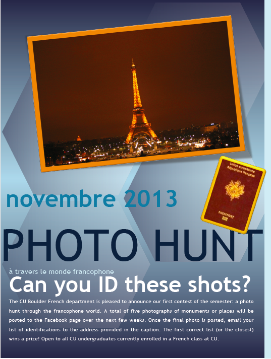 CUFrenchDept's tweet photo. Check out our November Photo Contest! http://t.co/ycBnZhMt54