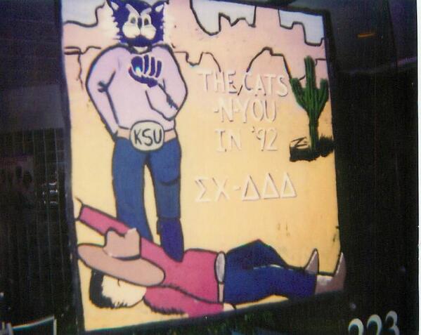 FSLatKState's tweet image. #tbt to Tri Delta and Sigma Chi's Paint The Ville in the early 90s!! #hc2013