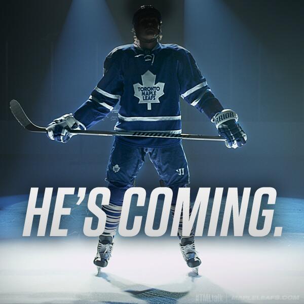 MapleLeafs's tweet image. He's coming #Leafs #TMLtalk