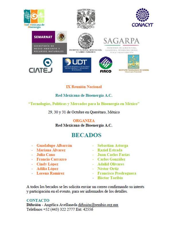 REMBIO's tweet photo. Ya estan los resultados del proceso de BECAS para la IX Reunión Nacional! http://t.co/g2K2MpR48D