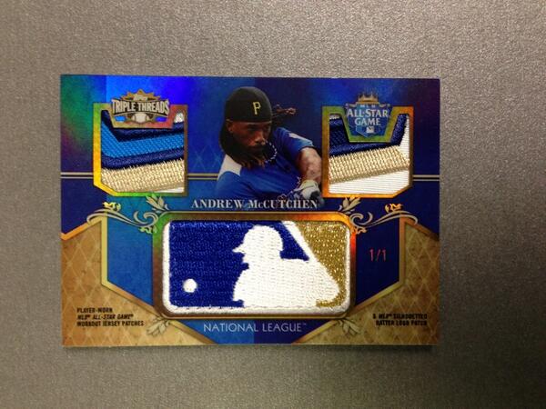 Topps's tweet image. More #TripleThreadsBB pics. @TheCUTCH22 #AllStar triple relic! #nasty