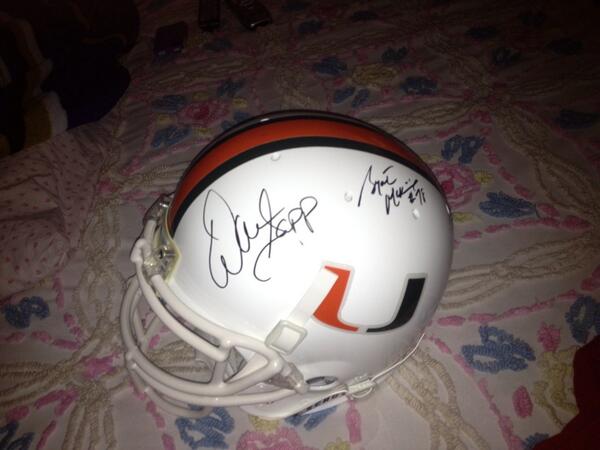 Honored to have you on my university of Miami helmet <a href="/BryantMckinnie/">Bryant Mckinnie</a>