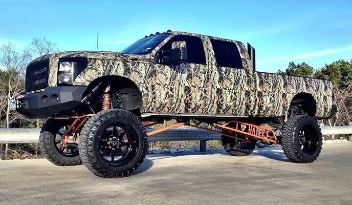 big jacked up ford trucks