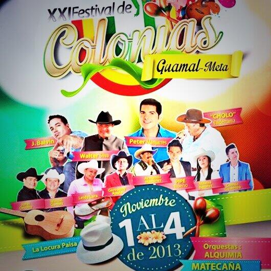 DaniloBustosOca's tweet photo. Festival de Colonias GUAMAL  @WALTERSILVA_ @CholoValderrama  @Jhonofre @leidylara7 @MilenaBenites1 http://t.co/HPMkAoSLM7