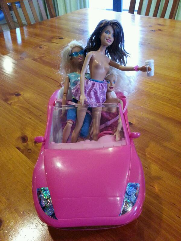 gl3nncr0ss's tweet photo. #Spring-Break Barbie having s great time cruising in the barbie porsche &amp; partying hard after her 3rd Bud Light http://t.co/6NoGgypkzd