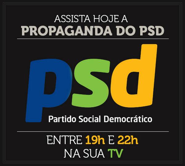 psdparana's tweet photo. Hoje tem propaganda partidária do PSD. Entre 19h e 22h, na sua TV. http://t.co/ruFX0mZC1v