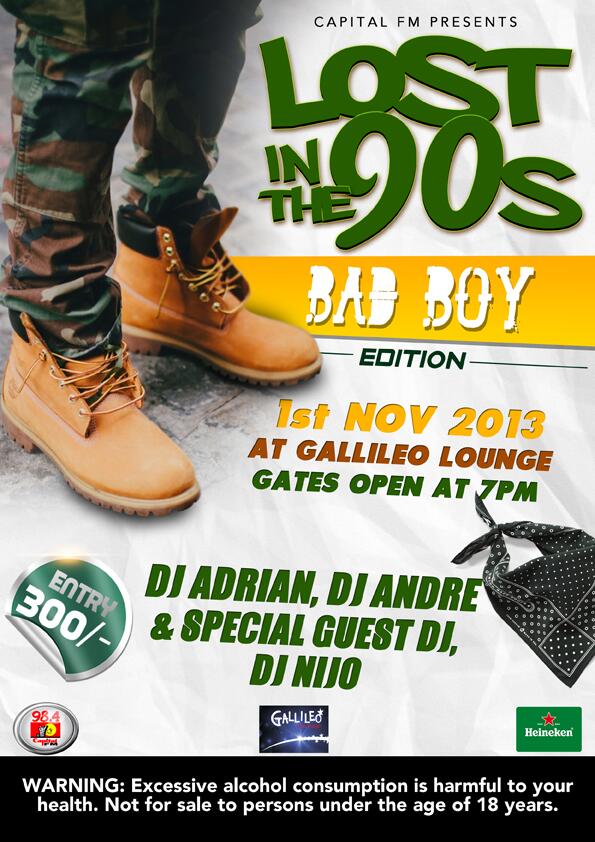 CapitalFMKenya's tweet photo. All set for #Lostinthe90's Bad Boy Edition tonight? http://t.co/XJVXcyYKl2