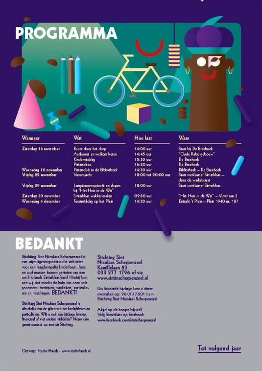 Stichting Sint Nicolaas Scherpenzeel is weer druk met de voorbereidingen, 16 november is het zover, Sint in 't land!
