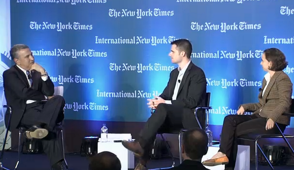 FriedmanForum's tweet photo. .@HireArt Elli Sharef &amp; Nick Sedlet LIVE with @tomfriedman at the #nytfgf: http://t.co/KB62u0ZWj7 http://t.co/nfTHMYdvhx