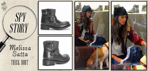 Ash_Italia's tweet photo. Ecco la showgirl @sattamelissa in un negozio monomarca #Ash, mentre acquista i #boots di pelle nera "Trick"! http://t.co/62NmlMerNG
