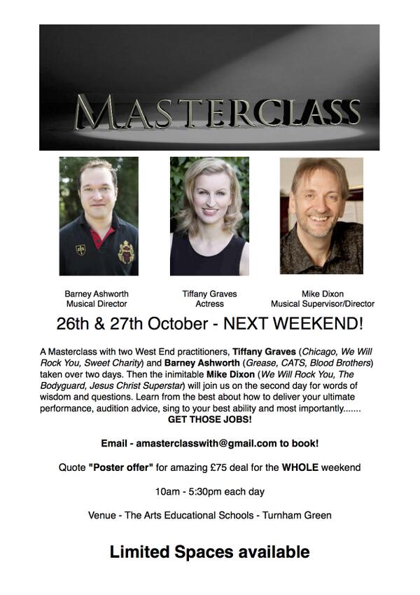 MasterclassWith's tweet photo. We are accepting ‘Sunday only’ attendees also, please contact us to enquire! amasterclasswith@gmail.com - Thank You! http://t.co/EgvTZlzP26