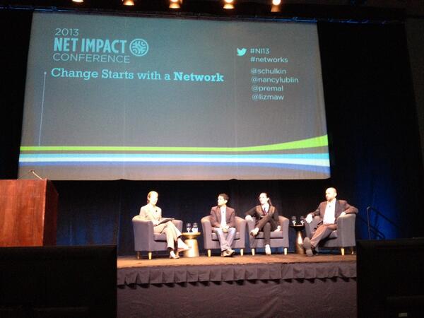 Here we go! Change Starts with a Network with <a href="/schulkin/">Brent Schulkin</a> <a href="/nancylublin/">Nancy Lublin</a> <a href="/premal/">Premal Shah</a> &amp; @lizmaw #NI13