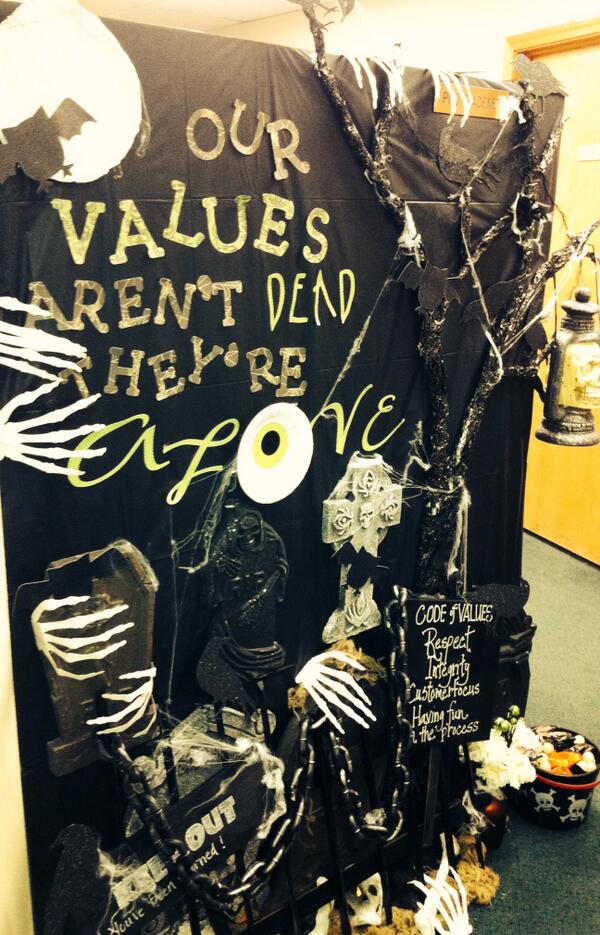ProTradeNet's tweet image. #codeofvalues #havingfunintheprocess Our PTN Team incorporated the Code of Values into our Halloween decor contest!