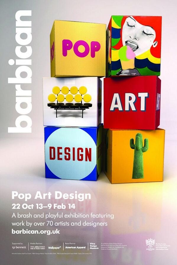 #Popart ? Re-visit the worlds most iconic pop pieces at the Barbican Pop Art Design exhibition bit.ly/Hf7Jo4