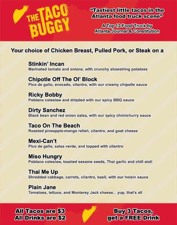 We will be at the 14th street storage for lunch, come try one of our 2 new tacos...the Thai me up..Or the plain Jane