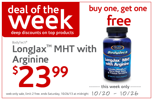 VitaminShoppe's tweet photo. Web #Deal! We've got #LongJax MHT With Arginine on sale! Times almost out! Shop now at: http://t.co/OPsjPJ8s9W http://t.co/vkWimATDbW