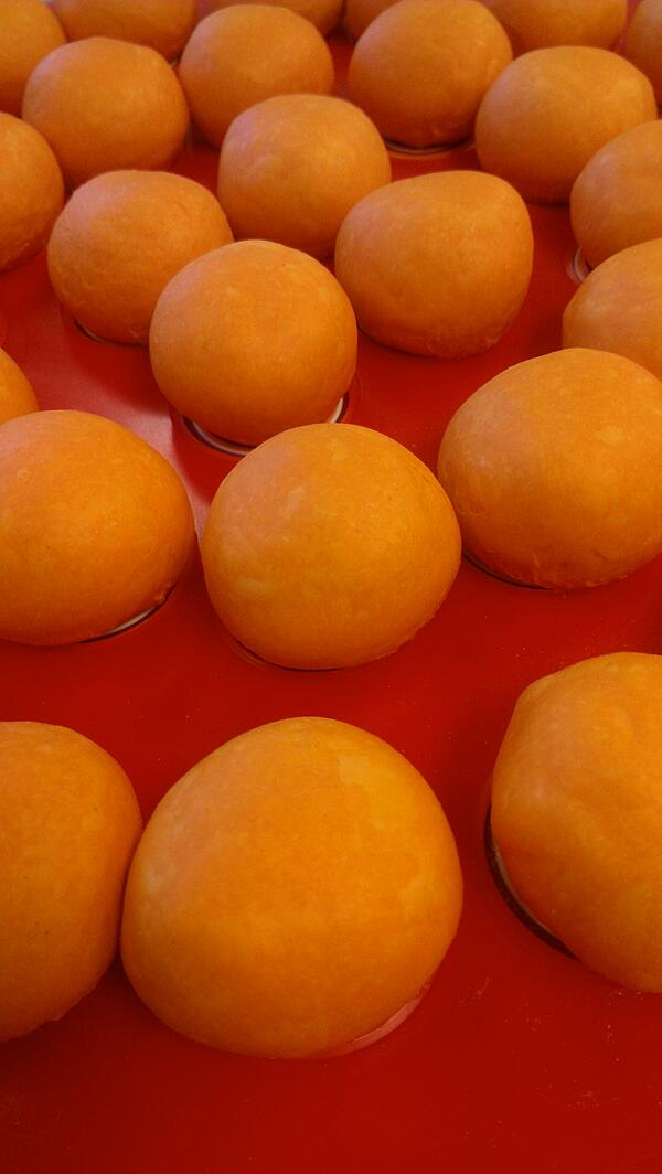DAnnBakery's tweet photo. We've got orange hamburger buns coming today through Halloween!   Perfect for your spooky parties! http://t.co/1SPvRMyORr