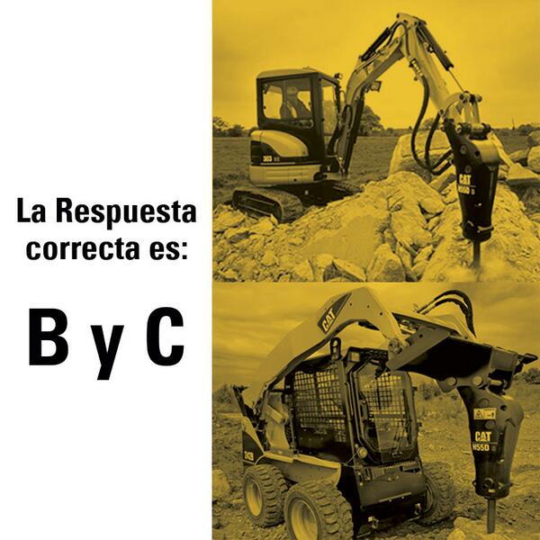MadisaCat's tweet photo. La respuesta a la pregunta ¿En cuál equipo pueden adaptar el martillo hidráulico H55D?. Son las opciones B y C http://t.co/OEHwjSFMWv