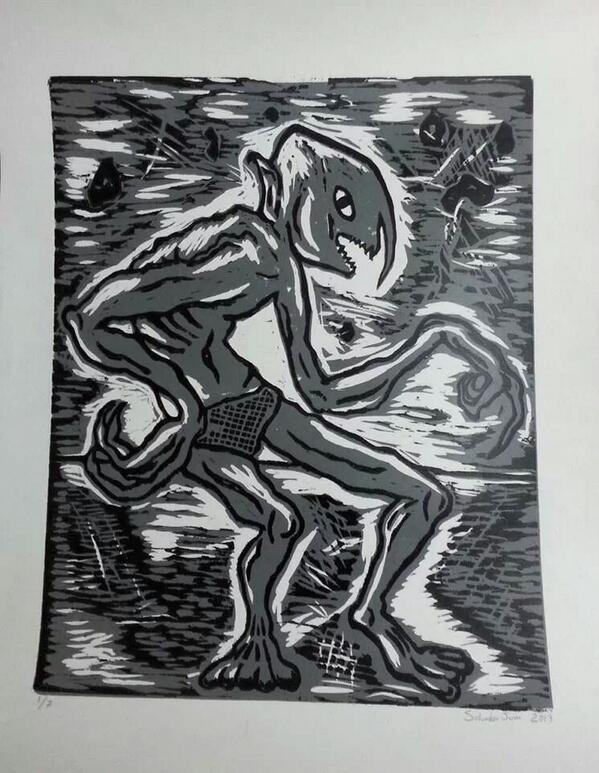 iaTieza's tweet photo. "Criatura" Grabado al camafeo,  de @SalvadorJum http://t.co/rlrosXhjL1