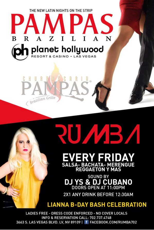 RUMBA702's tweet photo. Join us tonite Pampas Brazilian inside Planet Hollywood THE NEW LATIN NIGHT ON THE STRIP http://t.co/zlsRkFOCnN