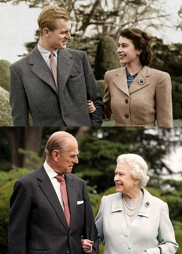Great photo! "<a href="/HistoryInPics/">History Photographed</a>: Queen Elizabeth and Prince Phillip, married since 1947 "