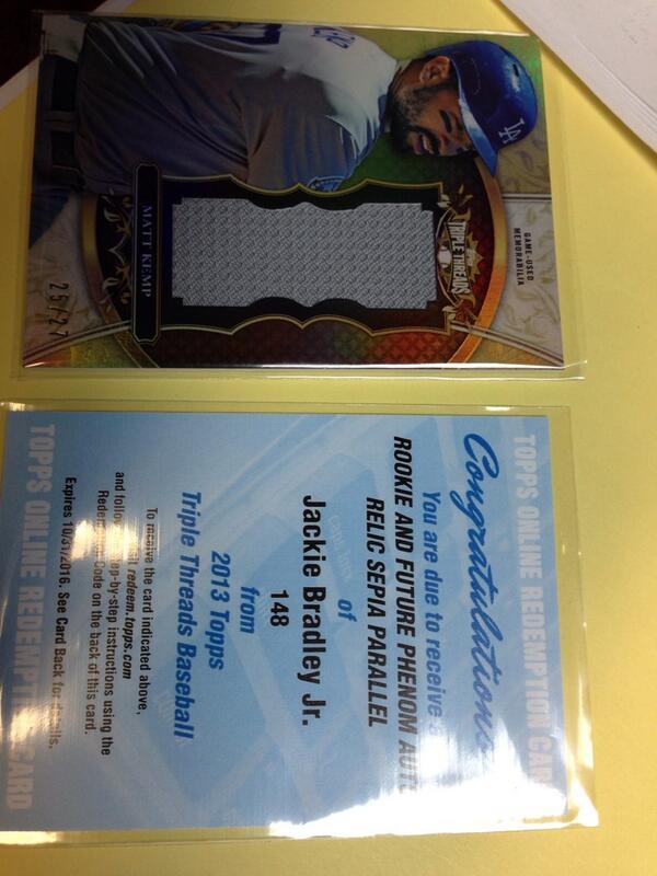 ebayguruEric's tweet image. Matt Kemp &amp;amp; Jackie Bradley Jr. #TripleThreadsBB