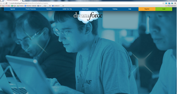 grigriforce's tweet image. apparently I am in the background image for hackathon. Seems like a good omen. #salesforcehack