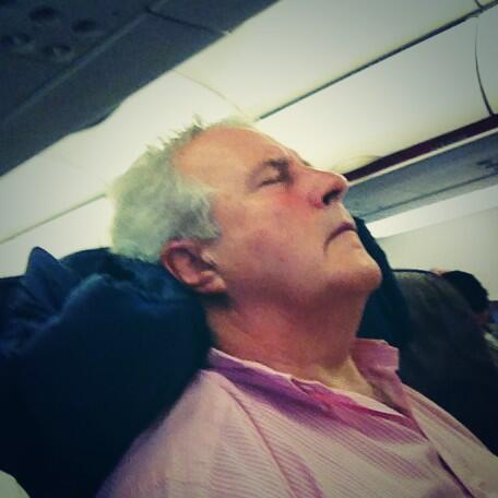 RoryLeadbetter's tweet photo. Great to catch up with Dad on the flight http://t.co/WyoPagkT4r