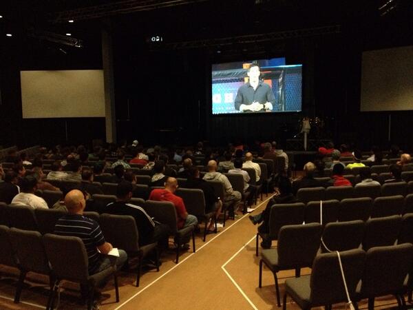 Over 100 men gathered today @southbaychurch learning the fight for what matters most! #fightevent @craiggroeschel